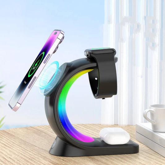 4-in-1 Magnetic Wireless Fast Charger with Ambient Light